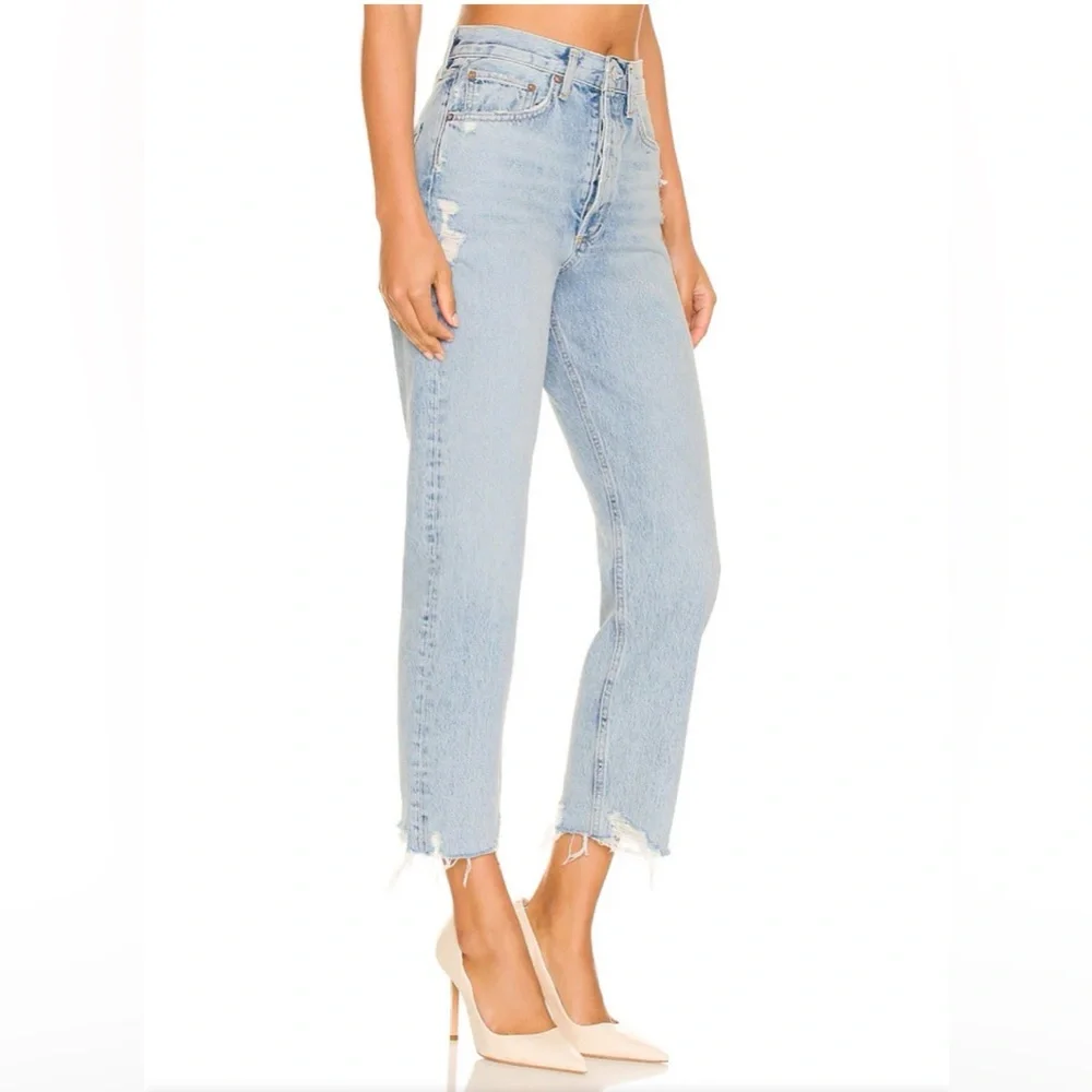 AGOLDE Riley High-Rise Fringe Hem Jeans | 25 - Picture 2 of 9